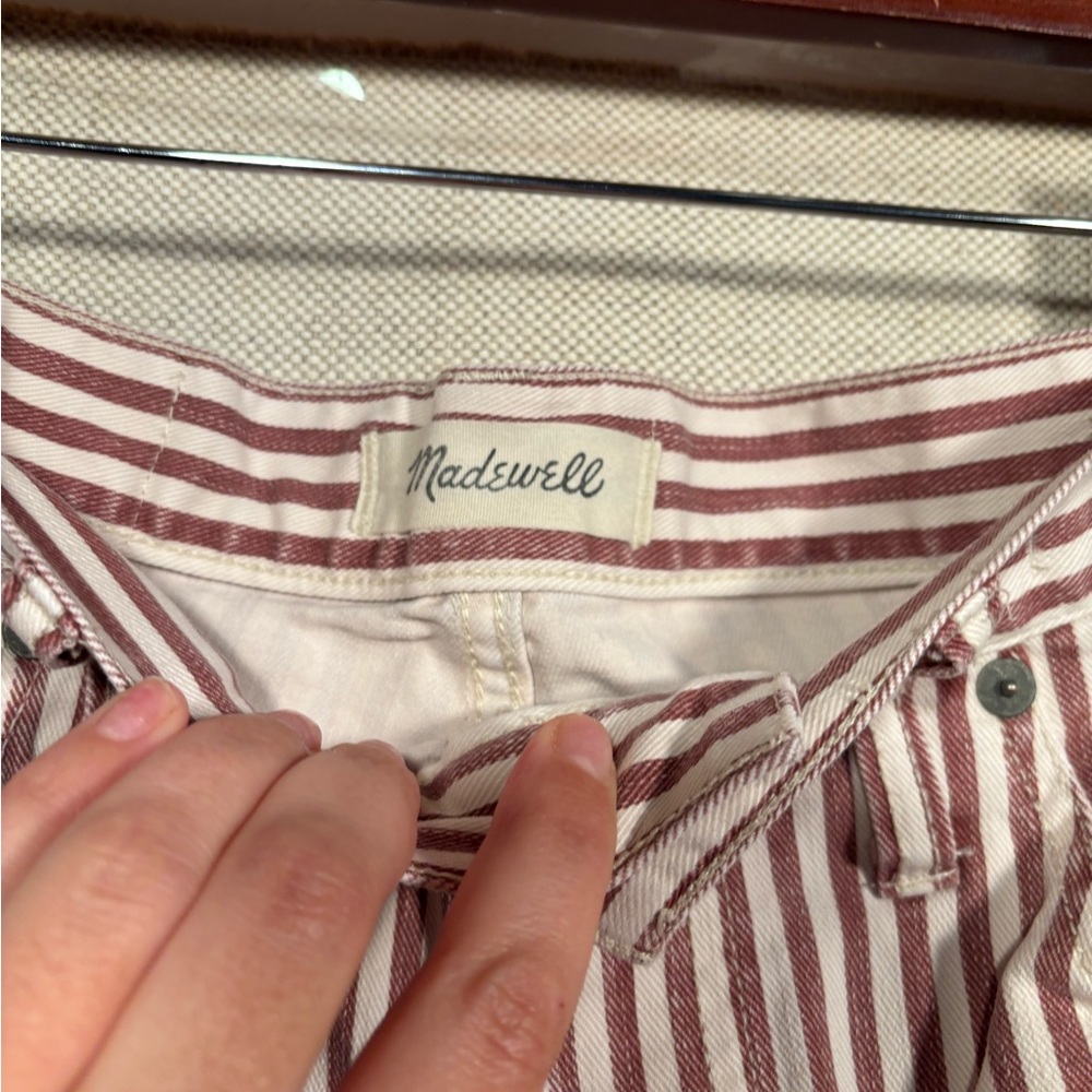 High Rise Boyfriend Jeans Madewell Red Stripe Size 26 - Picture 4 of 6